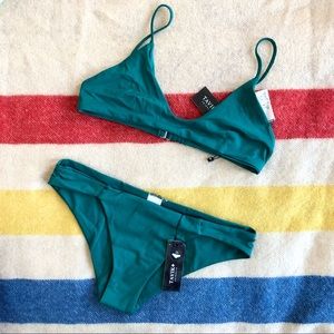 NWT Tavik swimwear two piece green bikini set